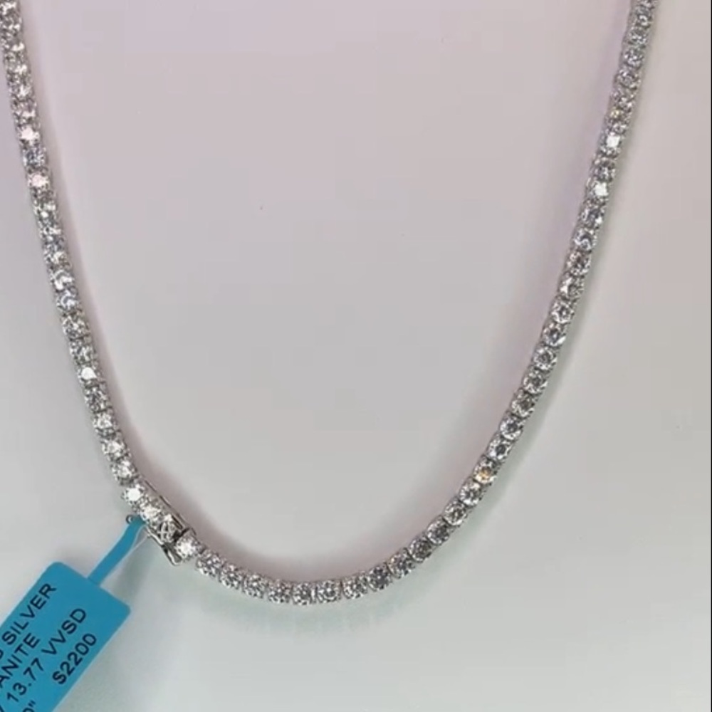 Luxury  20” Moissanite Tennis Necklace 3mm | 925 Sterling Silver.
